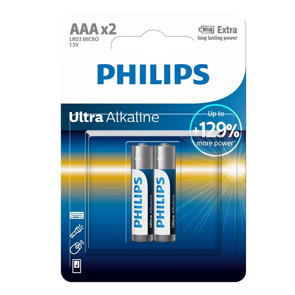 Batteries Philips Ultra AAA Alkaline 2pack