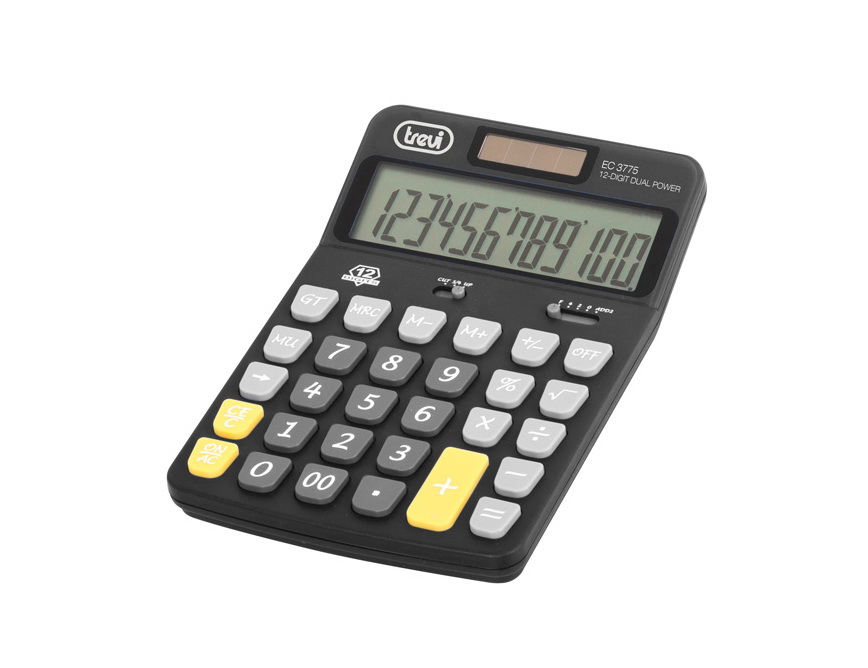 Calculator Trevi EC 3775 Battery/Solar Power 12 Digits Black