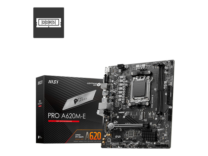 MB MSI PRO A620M-E AM5 DDR5 6800MHz OC SATA3/M.2/USB 3.2/HDMI/VGA/Gbit LAN
