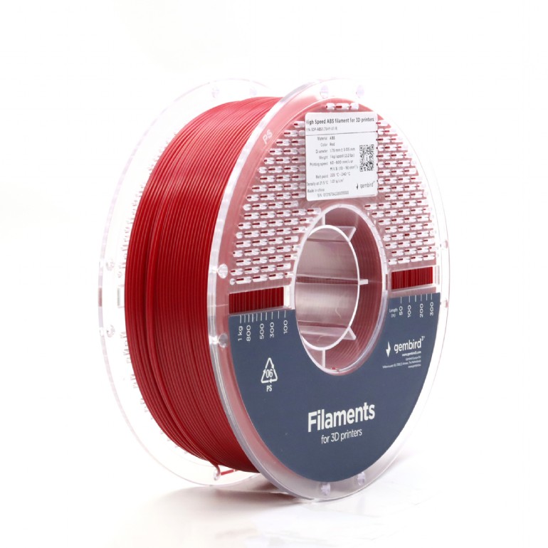 Filament for 3D Printer ABS High Speed 1.75mm Gembird Red