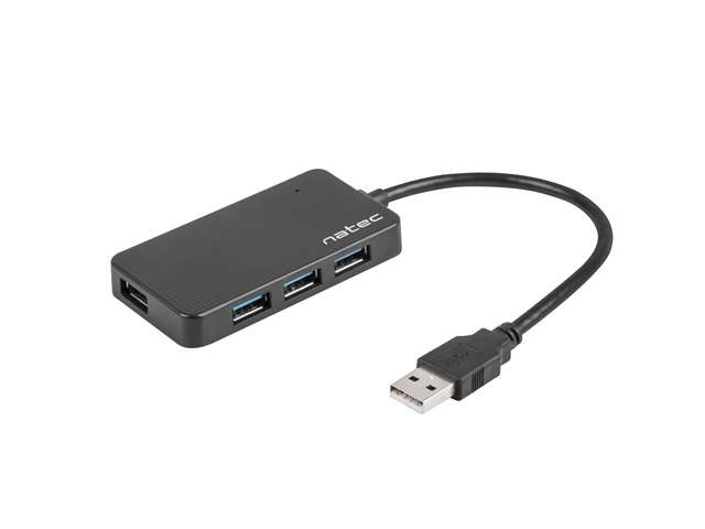 USB HUB 3.0 4-Port Natec Moth Black
