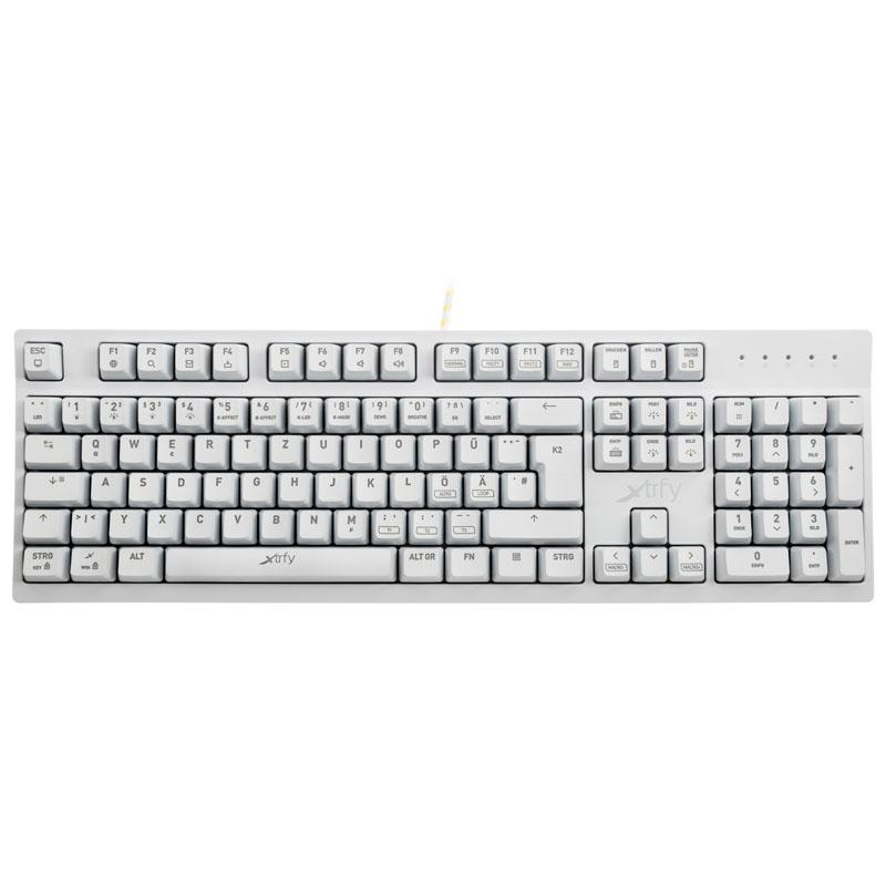 Keyboard Wired Cherry Xtrfy Gaming K2 Mechanical Red Switches RGB White
