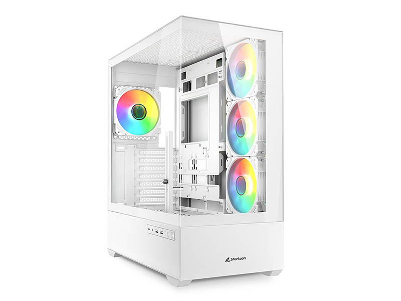 ATX Midi Tower Case Sharkoon AK6 White ARGB w/2xUSB 3.0, Type-C USB 3.2, 4x 120mm Fans