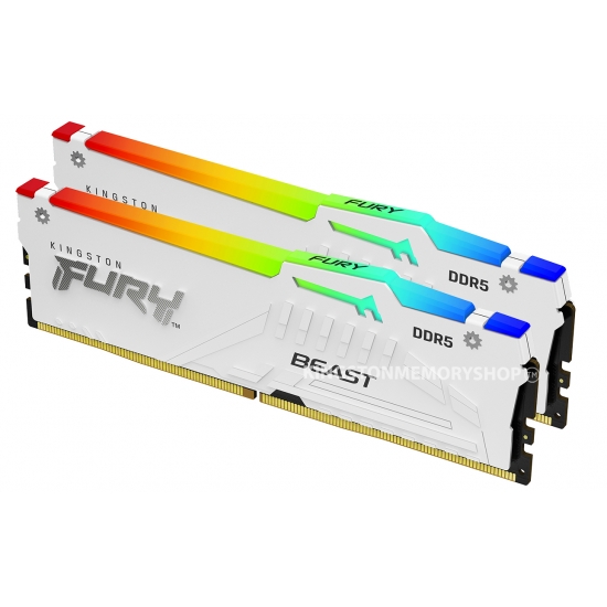 DIMM 32GB DDR5 6000MHz Kingston Fury Beast Kit CL30 RGB EXPO White (2x16)
