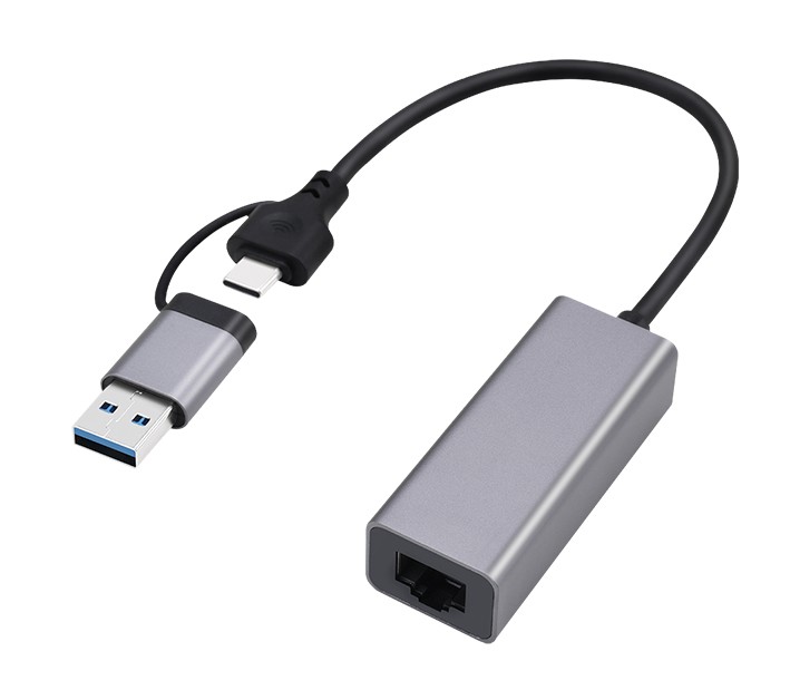USB to RJ-45 2.5G Gigabit Network Adapter Space Grey Type-A+C