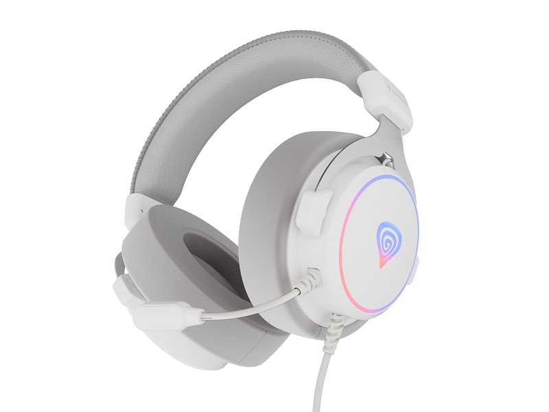Headphones Genesis Gaming Neon 764 RGB Backlight White