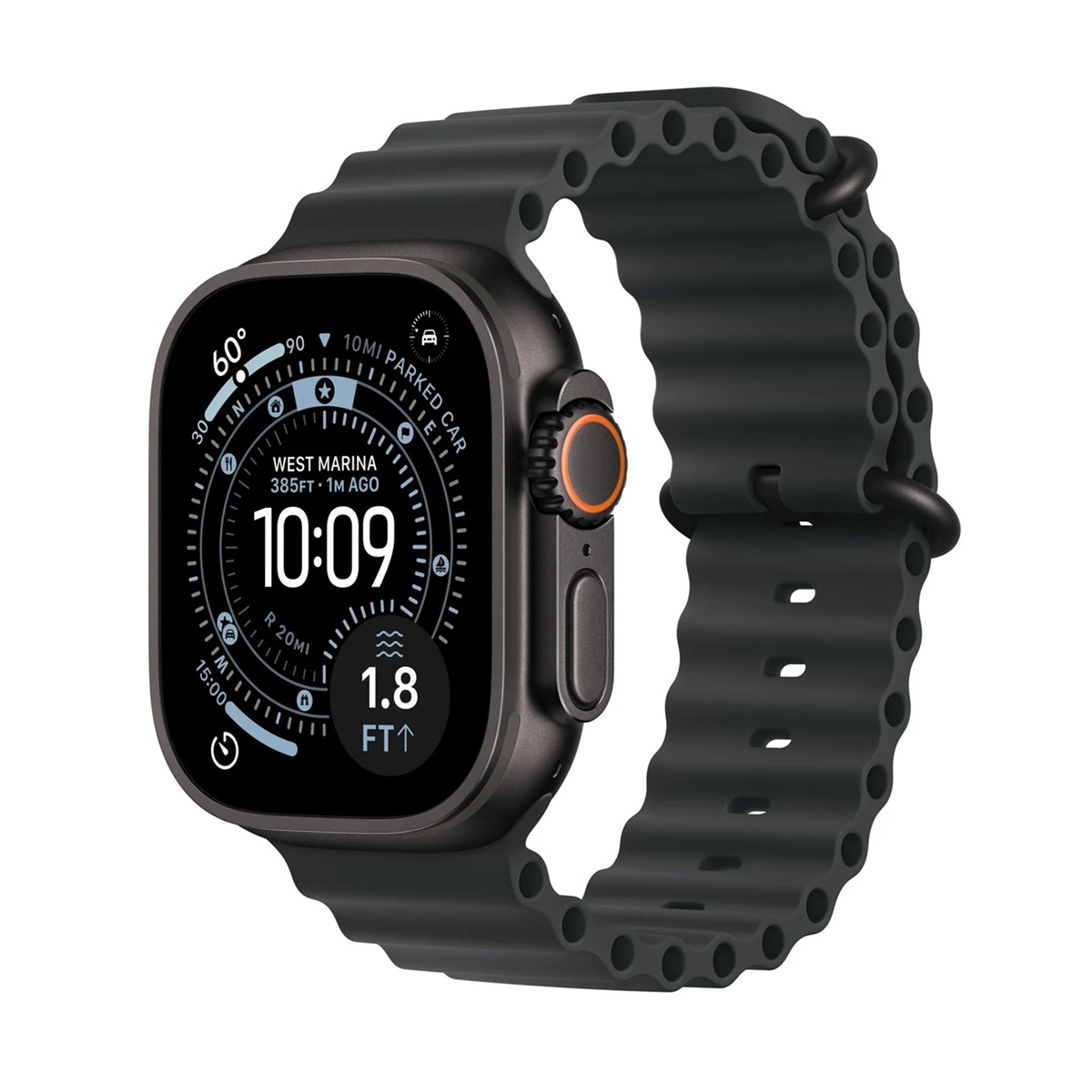 Apple Watch Ultra 3 Cellular 49mm Black Titanium Case with Black Ocean Band