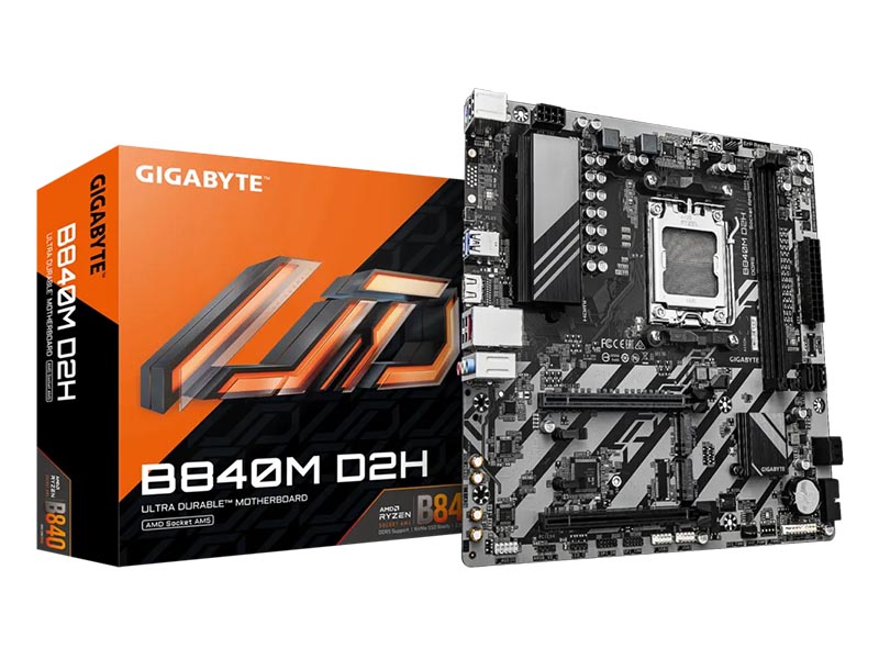 MB Gigabyte B840M D2H AM5 DDR5 7600MHz OC 2xM.2/USB3.2/PCIe 4.0/2.5GBit/HDMI