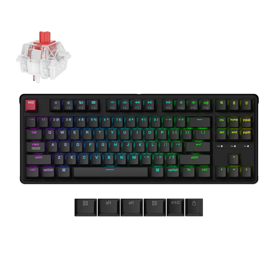 Keyboard Keychron C3 Pro 8K TKL QMK Wired Swappable RGB Super Red Switch - Black