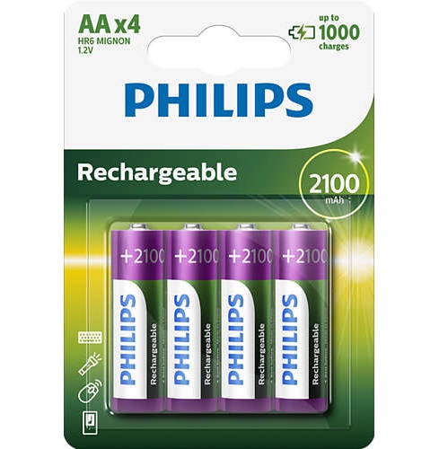 Batteries Philips Rechargable AA 4pack 2100 mAh