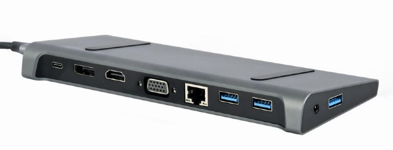 Gembird Multiport Adapter COMBO9-02 USB Type-C to USB 3x4/DP 4K/HDMI 4K/VGA/PD 87W/Audio/RJ45