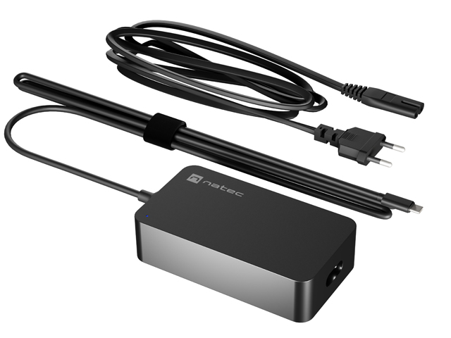 USB Universal Power Charger Natec Grayling Gan Type-C 65W Black