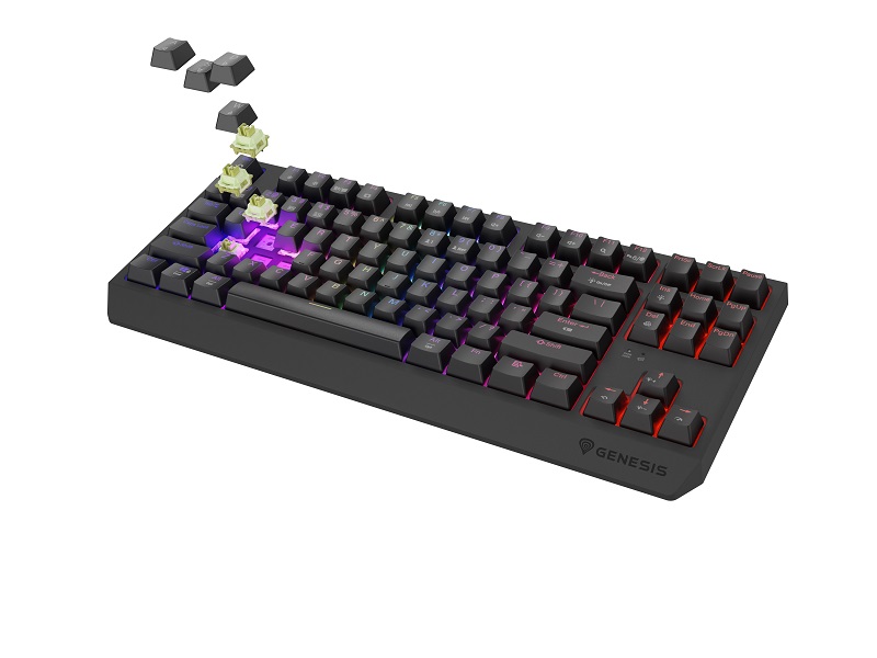 Keyboard Genesis Gaming Thor 230 TKL Wireless Mechanical RGB Black Outemu Silent Lemon