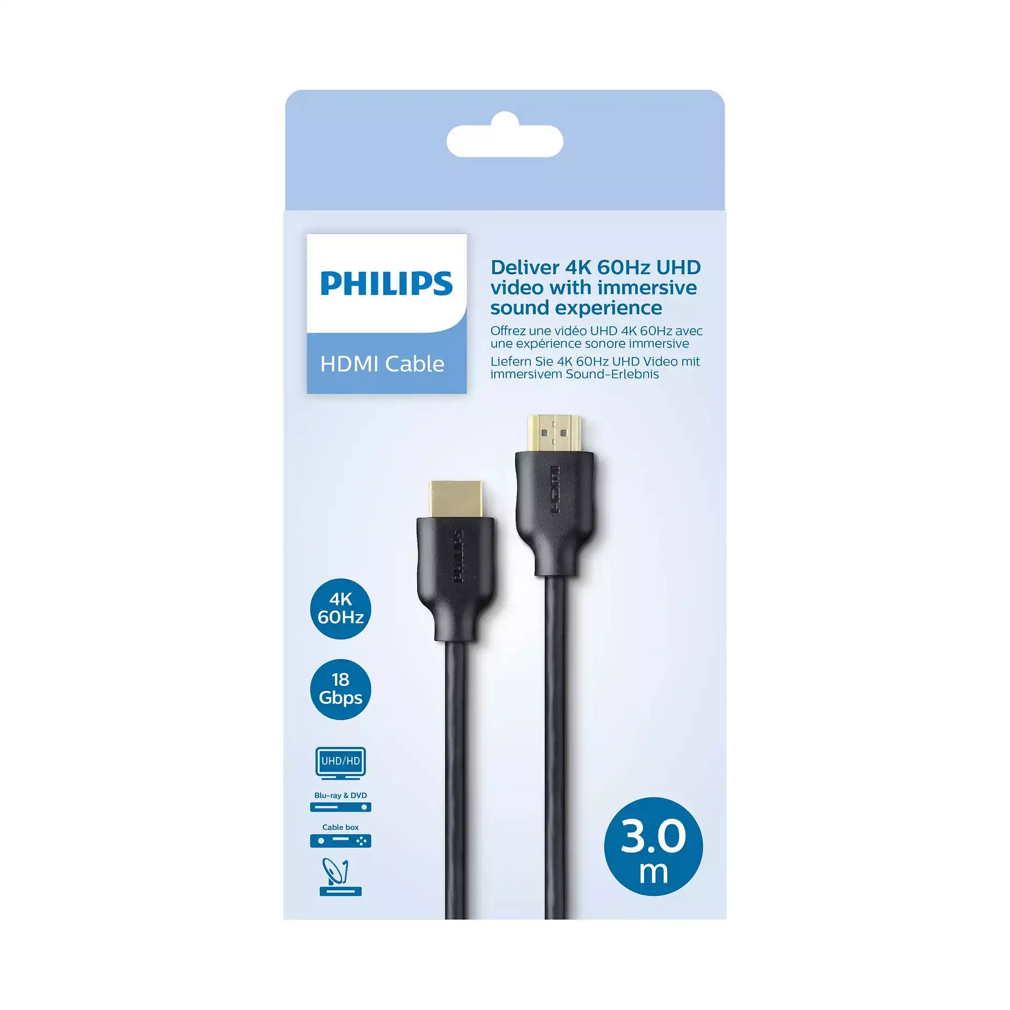 Cable HDMI M/M 3m v.2.0 4K with ethernet Philips