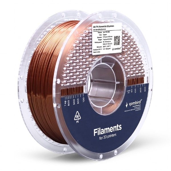 Filament for 3D Printer TPU 1.75mm Gembird Copper Gold