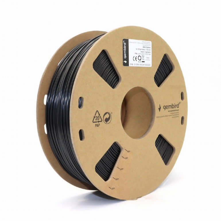 Filament for 3D Printer ASA 1.75mm Gembird Black