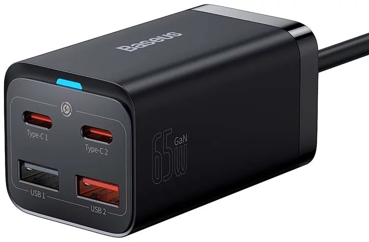USB Universal Power Charger Baseus GaN 3 Pro 65W 4-Port Black