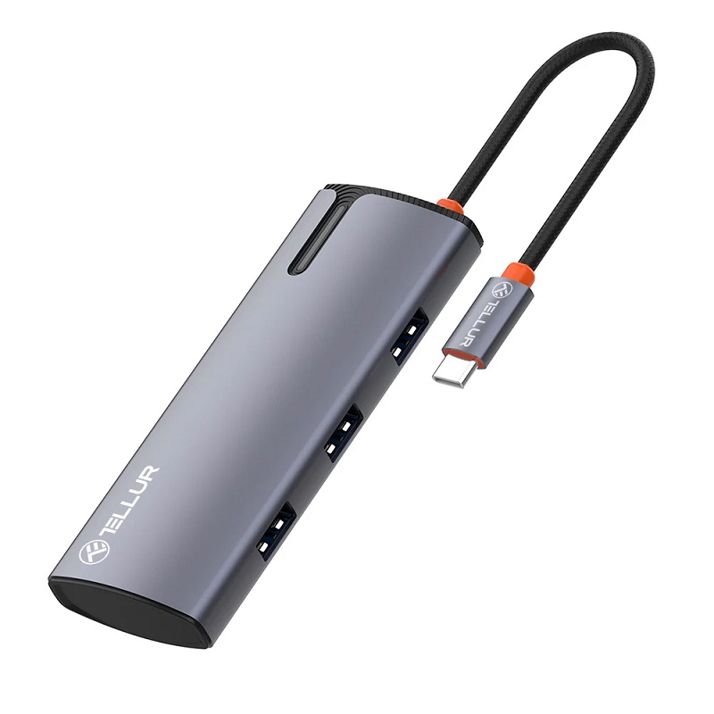 USB Hub Tellur Type-C 3x USB 3.0/HDMI/1x USB-C PD3.0