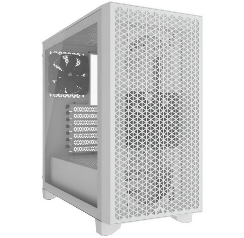 ATX Mid Tower Case Corsair 3000D AIRFLOW White w/Tempered Glass, 2x USB 3.2, 2x120mm (SP120)