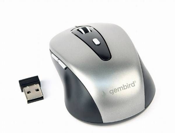 Mouse Gembird Wireless MUSW-6B-01 Optical 1600DPI Black/Grey