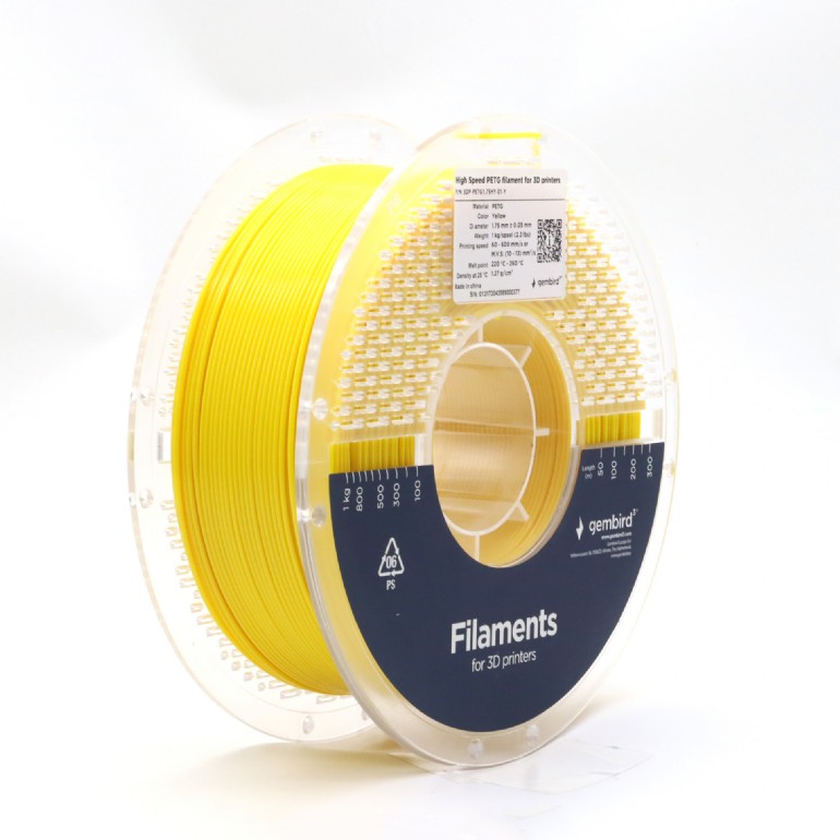 Filament for 3D Printer PETG High Speed 1.75mm Gembird Yellow