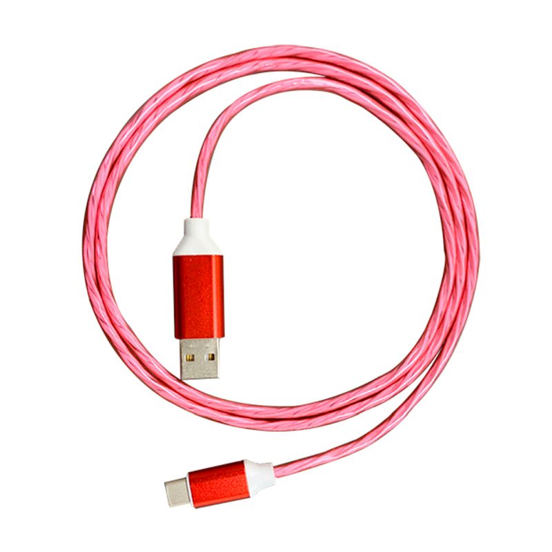 Cable USB 2.0 AM to Type-C 1m Platinet LED Red
