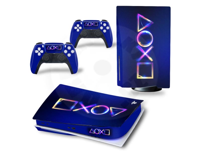 Vinyl cover (stickers) for console and controller - PlayStation logo v2 (PS5 Disc Edition)