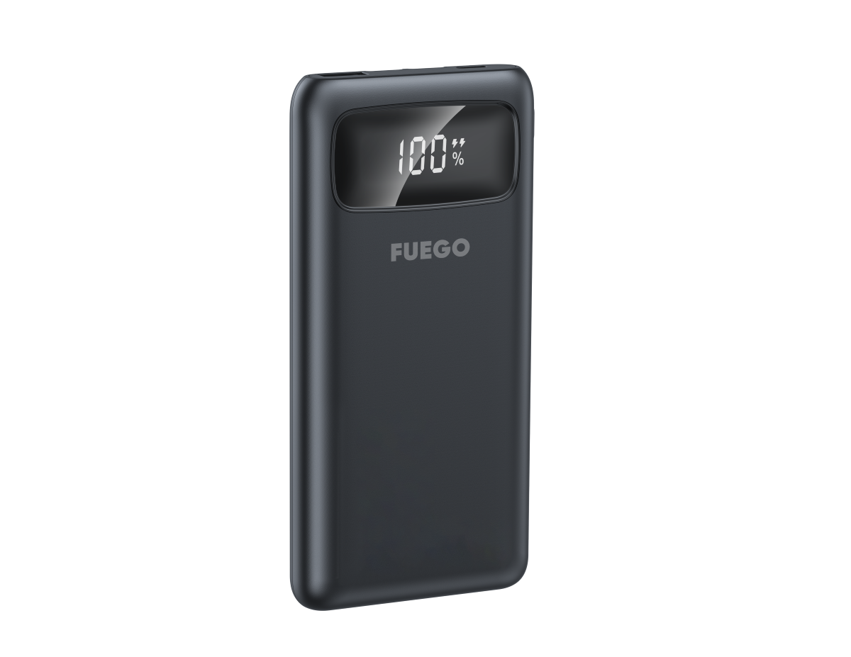 Powerbank Fuego Super Charge with multiple power cables (10.000mAh) (FG168K) Black