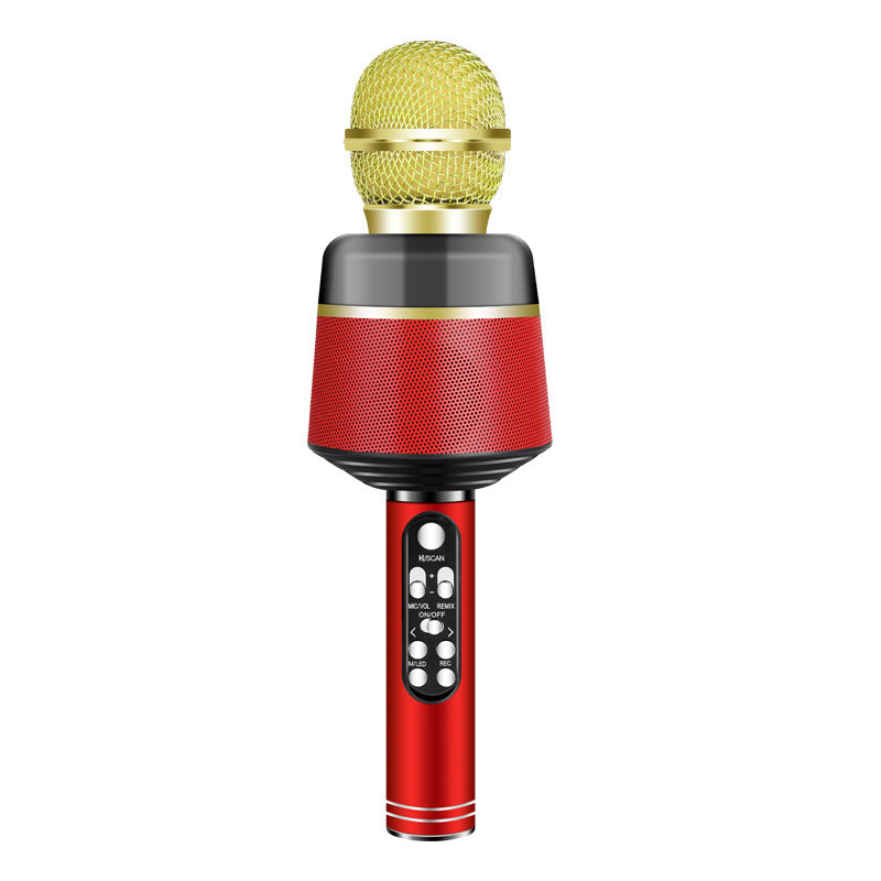 Microphone Bluetooth Karaoke LDK Q008 w/Stereo Speakers & microSD Card Red