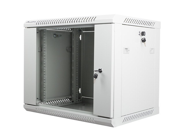 Rack Cabinet 19" 9U Metal 600x450 Lanberg Wall-Mounted Demounted Grey