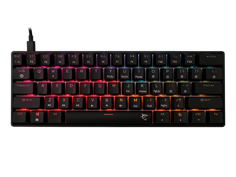 Keyboard White Shark Gaming Shinobi 2 60% Mechanical RGB Black Red Switch Hot-Swap