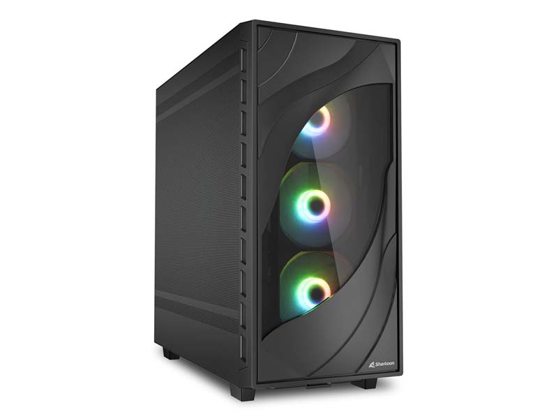 ATX Midi Tower Case Sharkoon Rebel C80M Black ARGB w/2xUSB 3.0, Type-C USB 3.2, 4x 120mm Fans