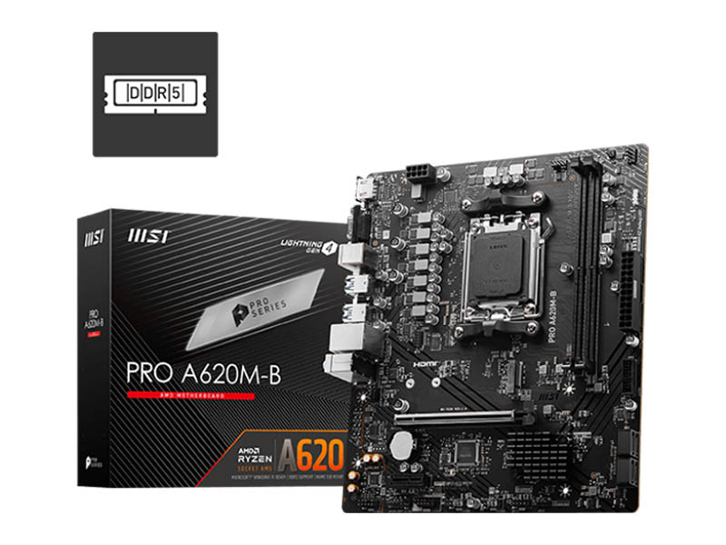 MB MSI PRO A620M-B AM5 DDR5 6800MHz OC/SATA3/M.2/USB 3.2/HDMI/VGA/2.5GBit LAN