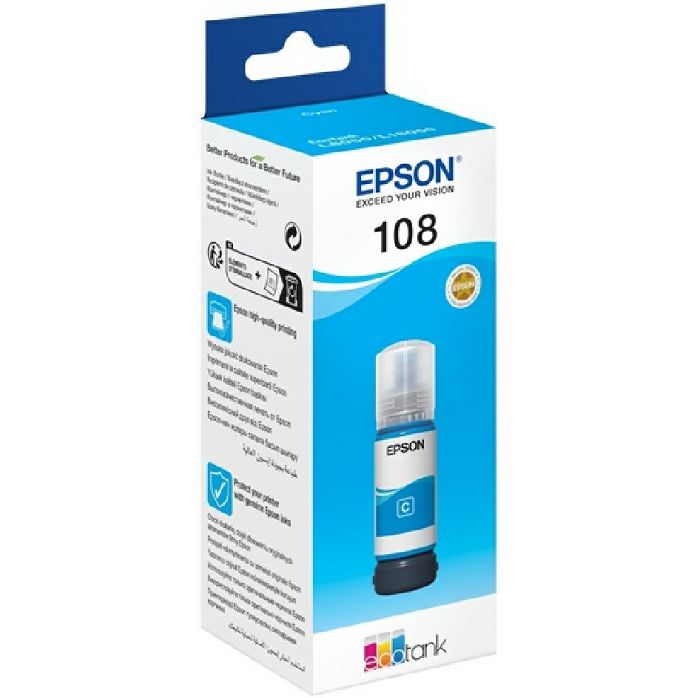 Cart.Epson 108 Cyan Ink Bottle L8050/L18050