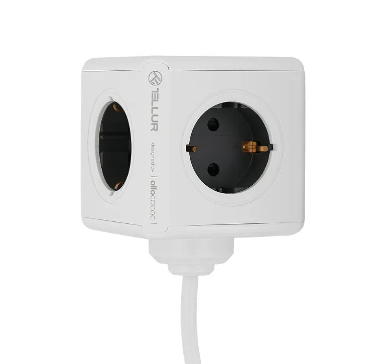 Power Protector Tellur Power Cube Extension Cable 4xSchuko,2xUSB-A,16A/250V,1.5m,White