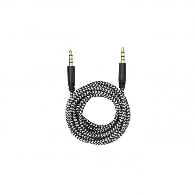 Cable Stereo Plug 3,5mm to Stereo 3,5mm 4pin 1.5m SBOX Metal/Gold Plated Fruity Black