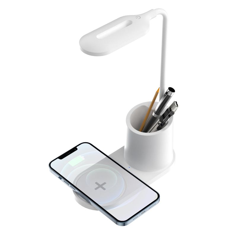 Desk Lamp LED Platinet w/Wireless Charger 10W White