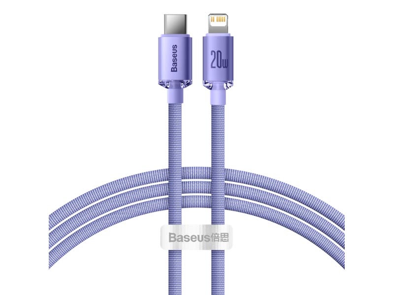 Cable USB 2.0 Type-C to Lightning 1.2m Baseus Crystal Shine PD 20W Purple