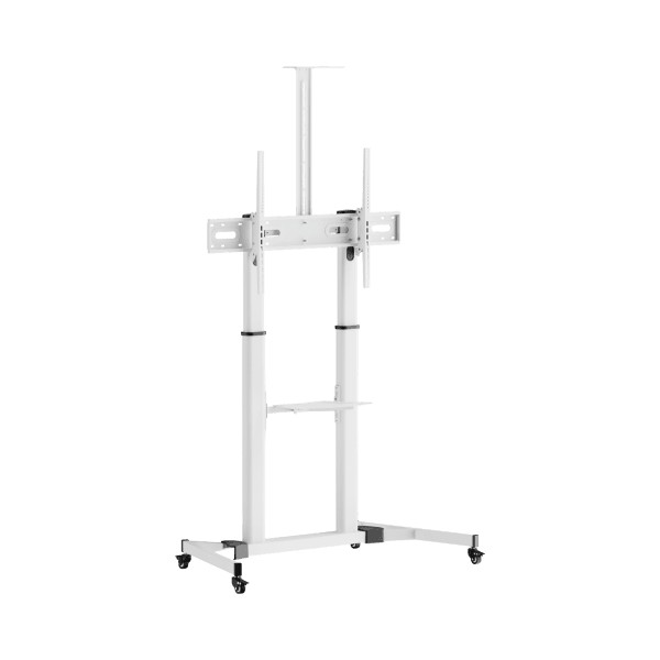 TV Floor Stand SBOX FS-3610 60"-100" w/Wheels, Cable management, Shelf White