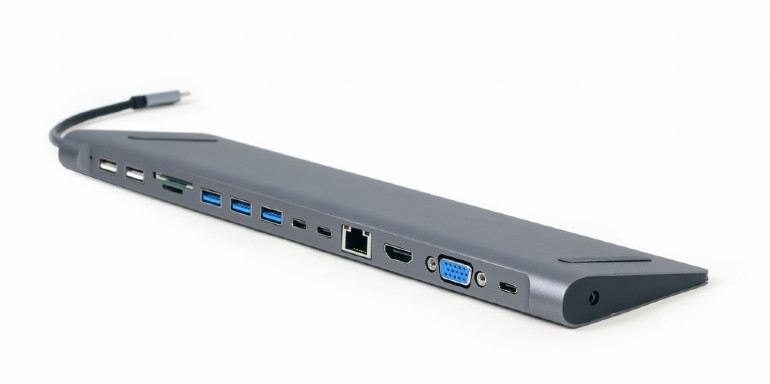 Gembird Multiport Adapter COMBO9 USB Type-C to USB 3x4/USB2x2/HDMI 4K/VGA/PD 60W/Audio/RJ45/CR