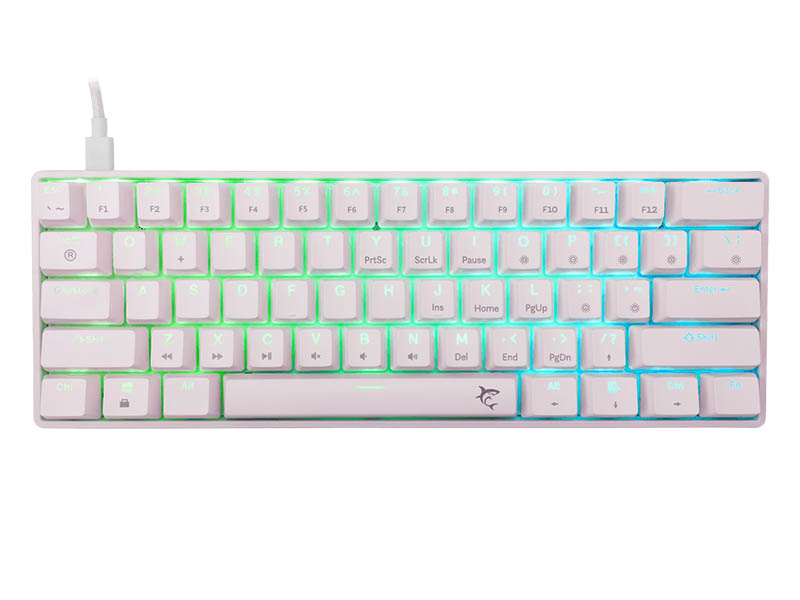 Keyboard White Shark Gaming Shinobi 2 60% Mechanical RGB White Blue Switch Hot-Swap