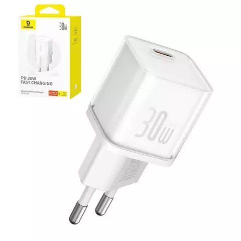 USB Universal Power Charger Baseus GaN5S 30W Type-C Moon White