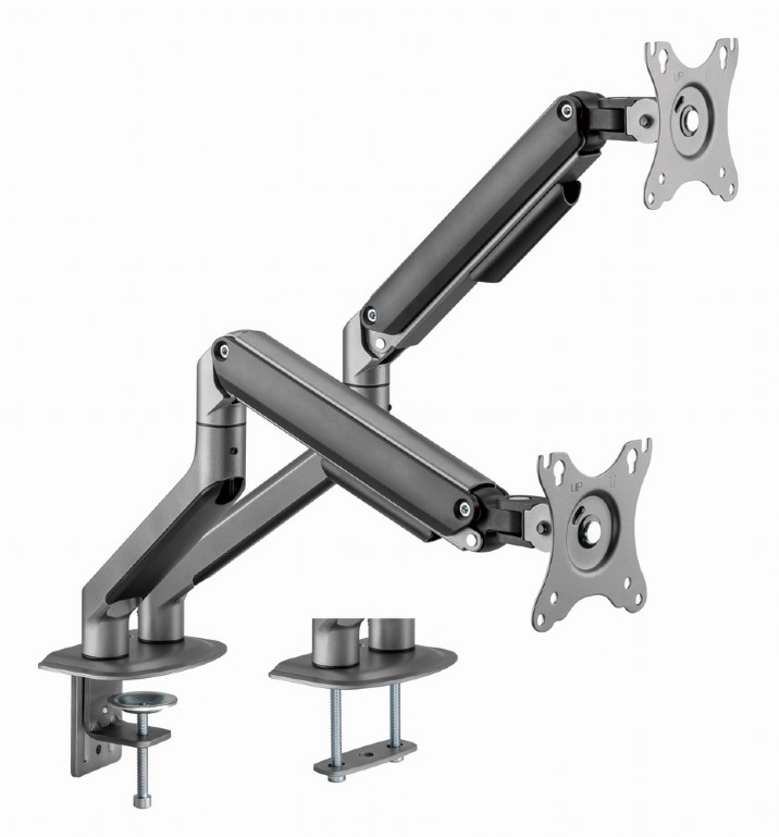 Monitor Desktop Stand Gembird for 2 Monitors Gas Spring Space Grey