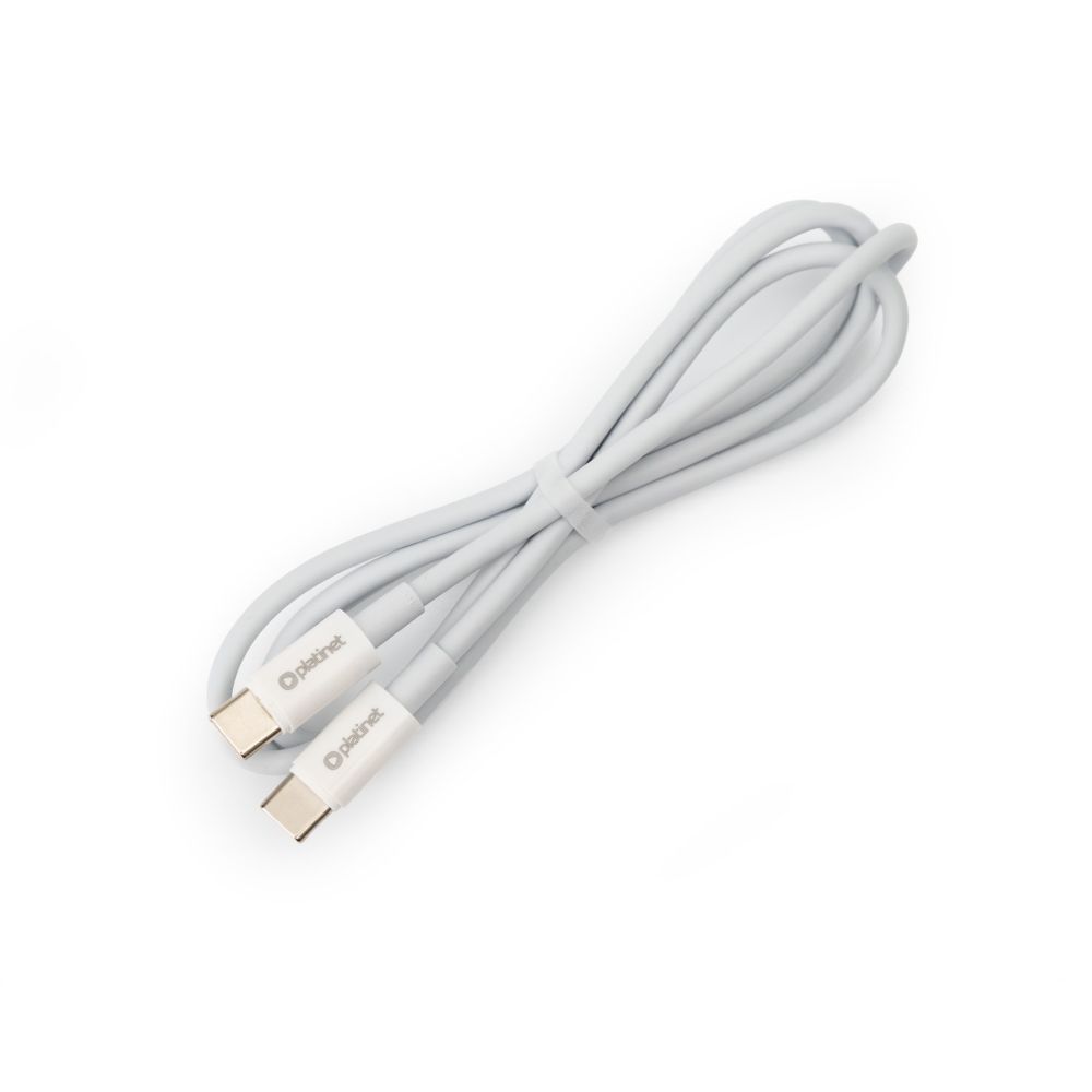 Cable USB 2.0 Type-C to Type-C 1m Platinet 3A 60W PD3.0 White