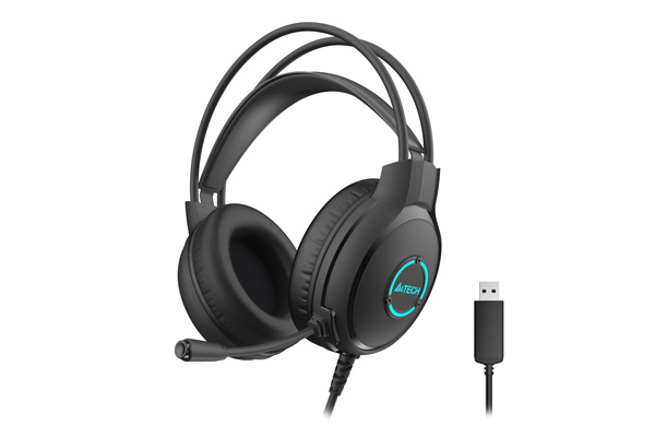 Headphones A4 FH300U Fstyler USB Neon Illuminated Black