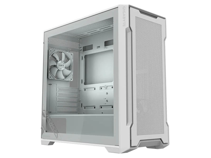 ATX Micro Case Gigabyte C102 GLASS ICE w/2xUSB 3.0, 2x 120mm Fans White