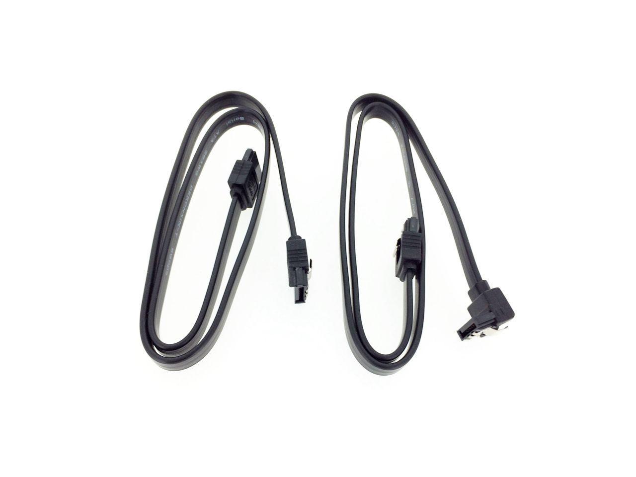 Cable Serial ATA 3 Gigabyte Data Cable Metal Clips Black 2pcs