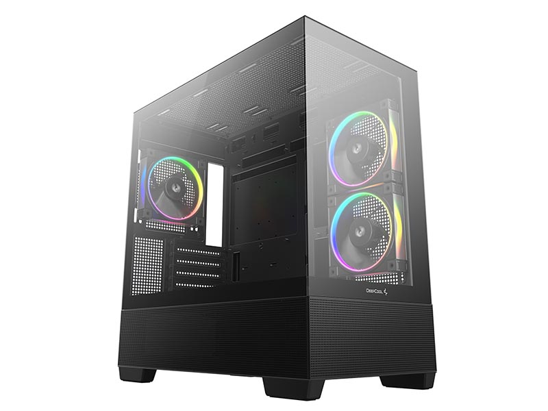 ATX Micro Case Deepcool CG380 3F Black Panoramic Glass w/USB 3.0 x2, 3x120mm ARGB Fans