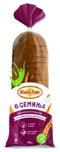 ЖИТО ЛУКС ИНТЕГРАЛЕН ЛЕБ СО 6 СЕМИЊА 470 ГР