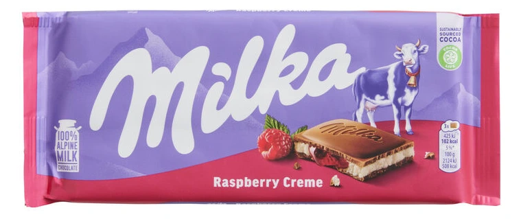 МИЛКА ЧОКОЛАДО СО МАЛИНА 100 ГР